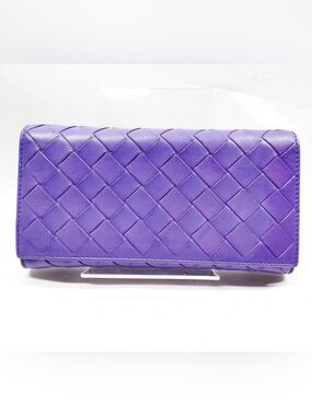 Bottega Veneta Purple Intrecciato Leather Wallet